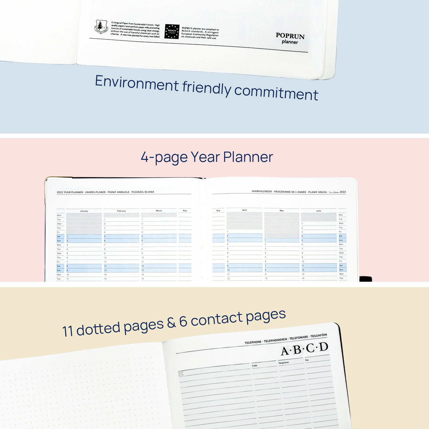 C8LK7 ECO Friendly Academic Planner 2023 Vertical Page Layout