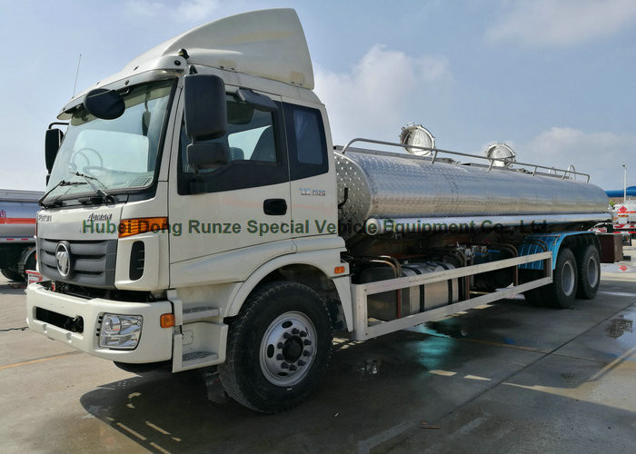 FOTON Polished Stainless Steel Tanker Trucks 18000liters for Drinking Water , Liquid Food ,oil
