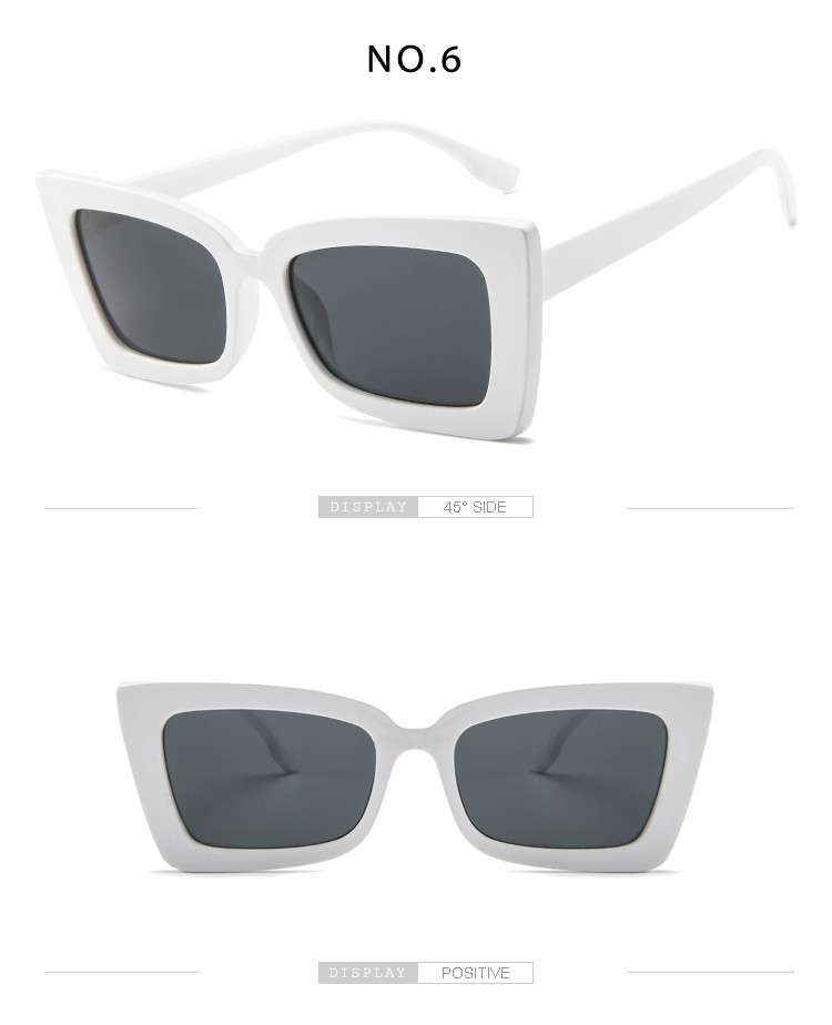 BSCI Trendy Fashion Sunglasses Women Rectangle Frame Clear Mirror Lens Glasses UV400