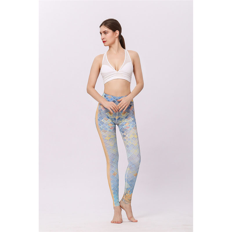 OEM Custom Push Up Patterned Yoga Pants Fitness Colorful High Wasited