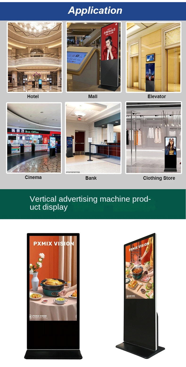 89 Visual Angle Floor Standing Digital Signage 1920 X 1080 Resolution 65''