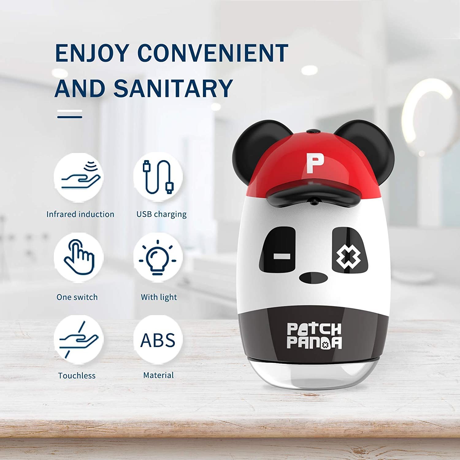 2.6W Red Automatic Soap Dispenser FCC USB Charging Sanitary
