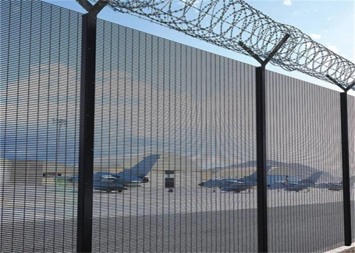 High Safety Powder Coated Anti Climb Fencing Welded Mesh Security 358