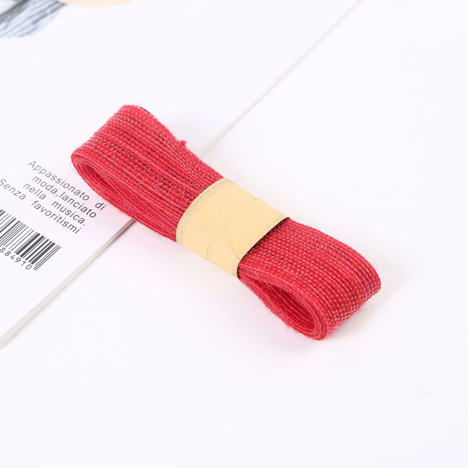 Orang Red Green Jute Burlap Ribbon Multi Purpose Thin Burlap Ribbon