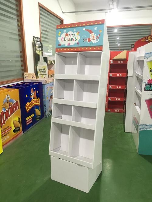 Supermarket Retail Cardboard Display Racks with 4C/ Matte Lamination Surface Finish