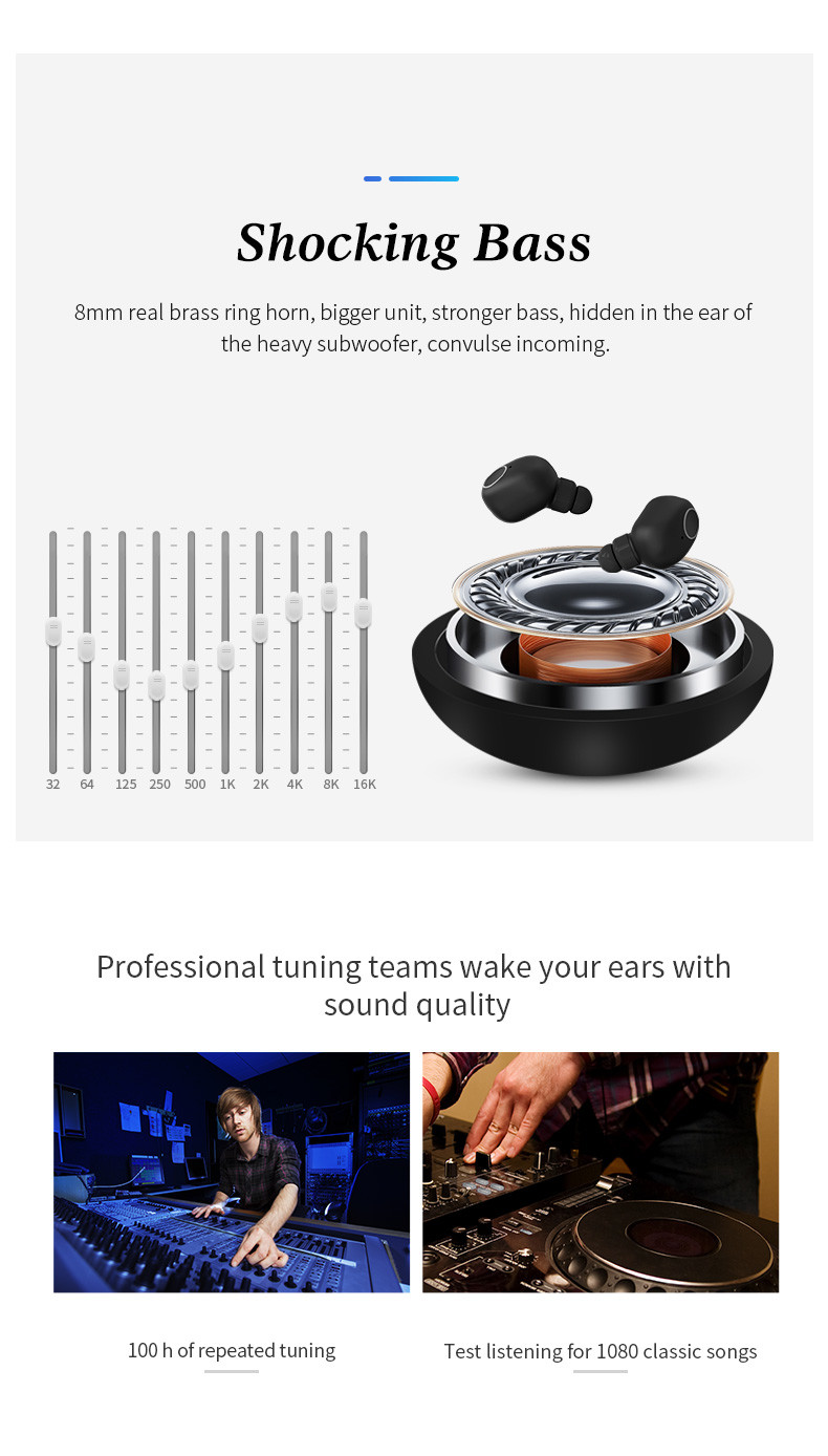 TWS Wireless Earphone Q1 High Quality BT Earbuds HiFi Sound Waterproof BT 5.0 for Smart Phone
