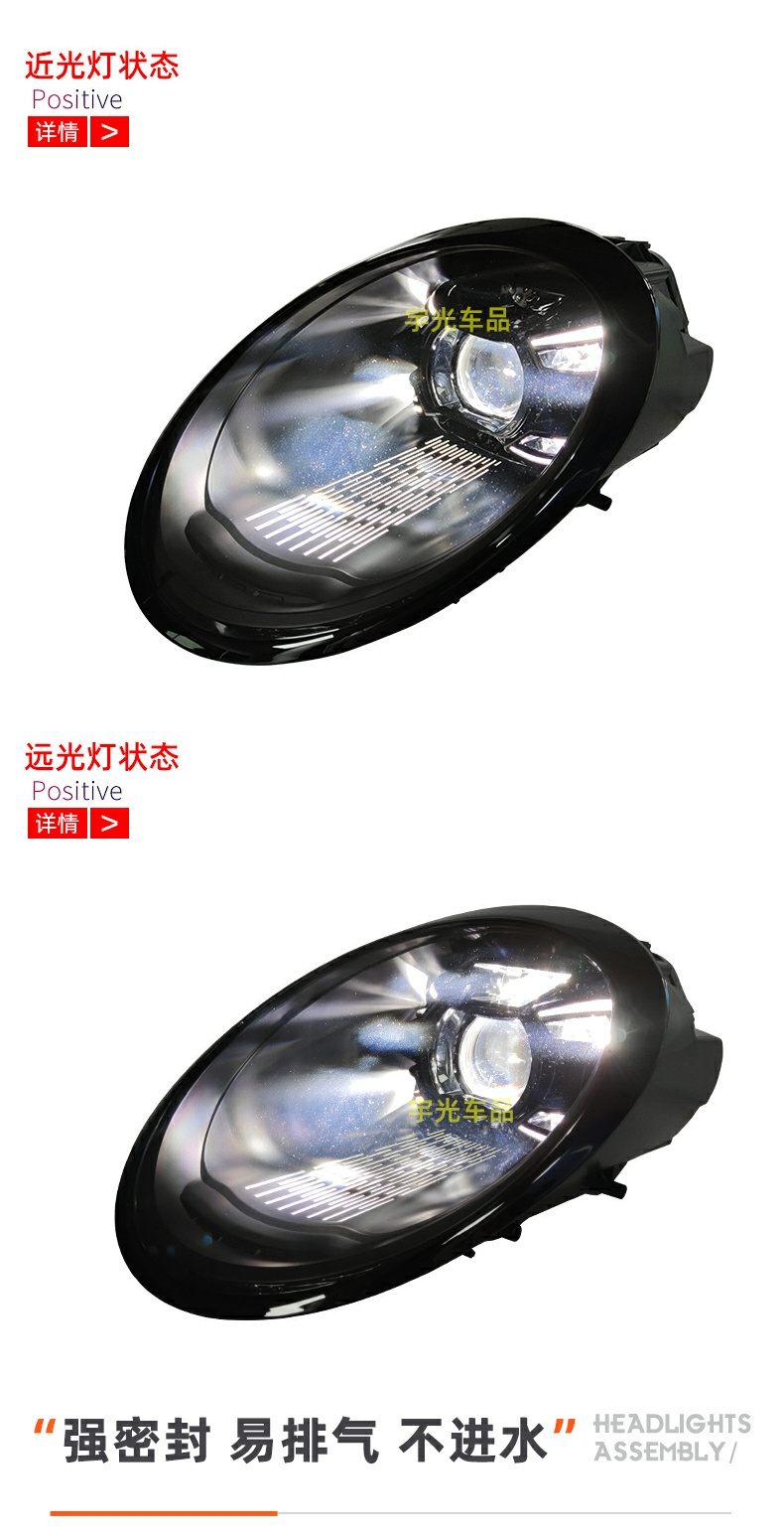 FOR 2008-2011 Porsche 997 LED headlights 911 old version upgrade new version 992, blackened, matrix, plug and play