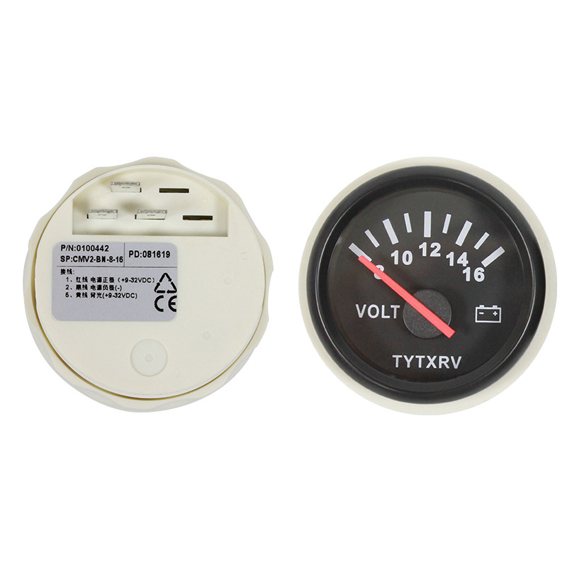 52mm Automotive Pointer 24 Volt Gauge For Auto Truck RV Boat Yacht