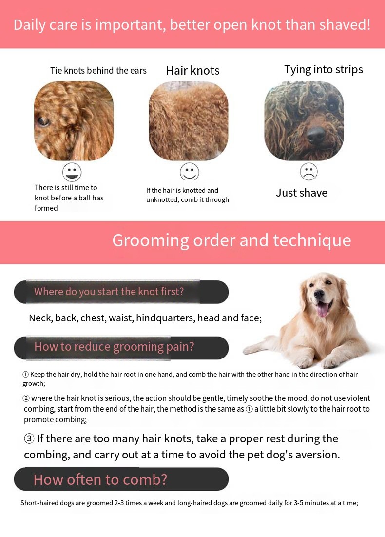 Wholesale Pet Double Sided Knotting Hair Brush Special Grooming Rake Comb For Dogs And Cats