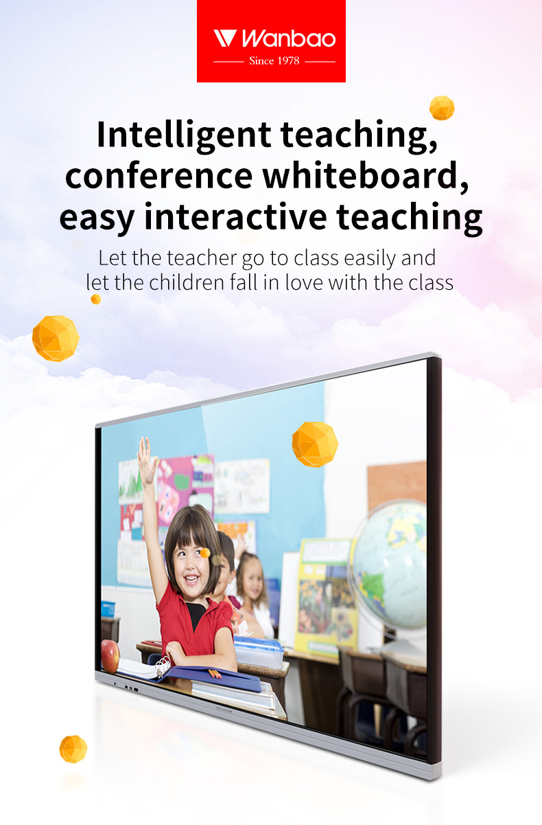 65 '' Big Indoor Education Interactive Whiteboard Touch Advertising LED Display