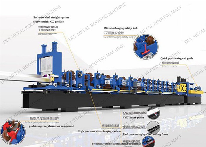 380v 220V U 22kw Purlin Forming Machine Metal Sheet Roof Panel Tile Making