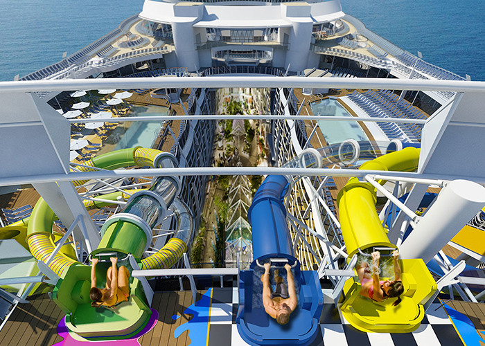 High Speed Long Fiberglass Water Slides Outdoor Play Equipment Customized Color And Size