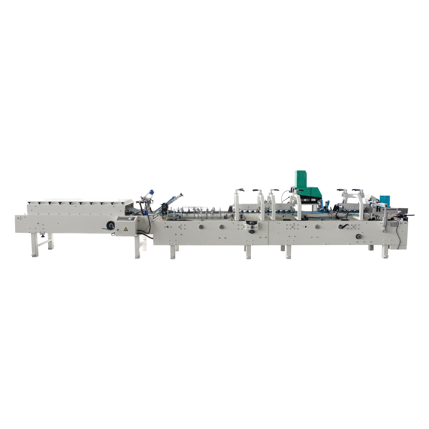 Innovative Automatic Carton Box Folding Gluing Stitching Machine for Aluminum Foil Box