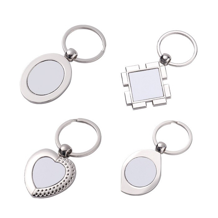 Personalized Blank Metal Sublimation Keyrings DIY Keychain Pendant For Sublimation Photo Transfer Printing
