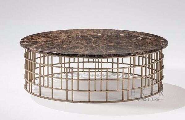 New Modern Metal Base Round End Table Small