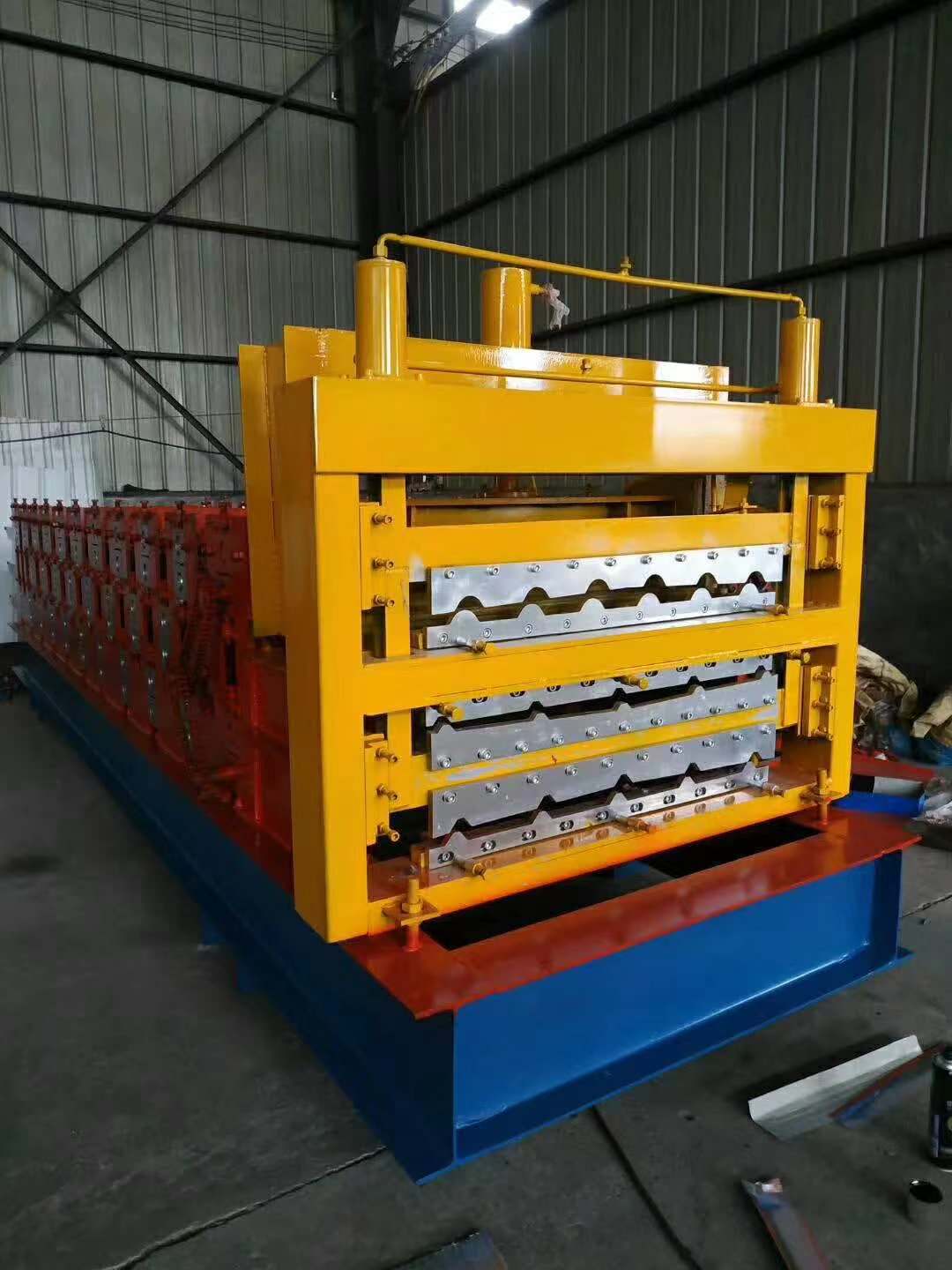 Metal steel corrugated double deck roof sheet forming machine sheet roof roll forming machine