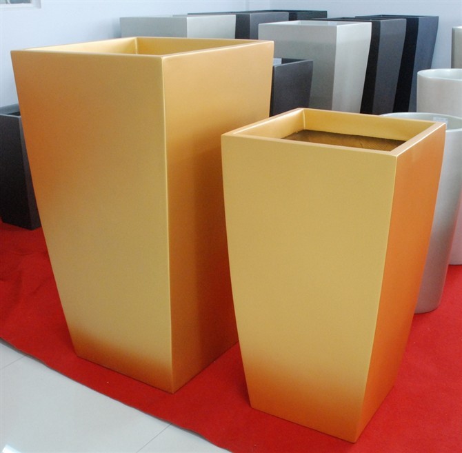 Square Fiberglass Flower Planter Pots For Indoor And Outdoor
