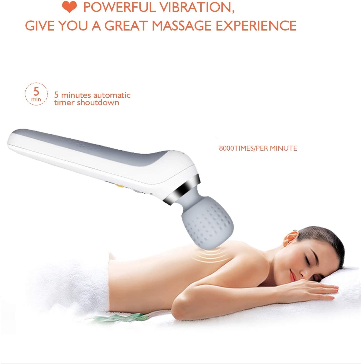 Waterproof IP67 Vibrating Neck Massager Wand Wireless USB Charging