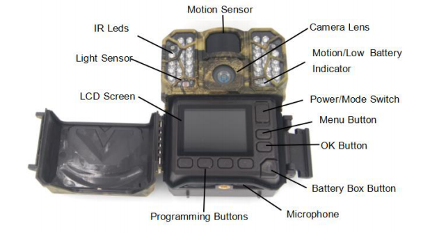 Trail Game Camera, 1080P HD 16MP Infrared Night Vision Hunting Outdoor Camera, 0.7s Trigger Speed