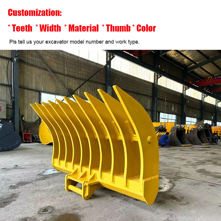 High Quality Root Rake For Hitachi Ex60 Excavator , Oem Mini Digger Rake Bucket