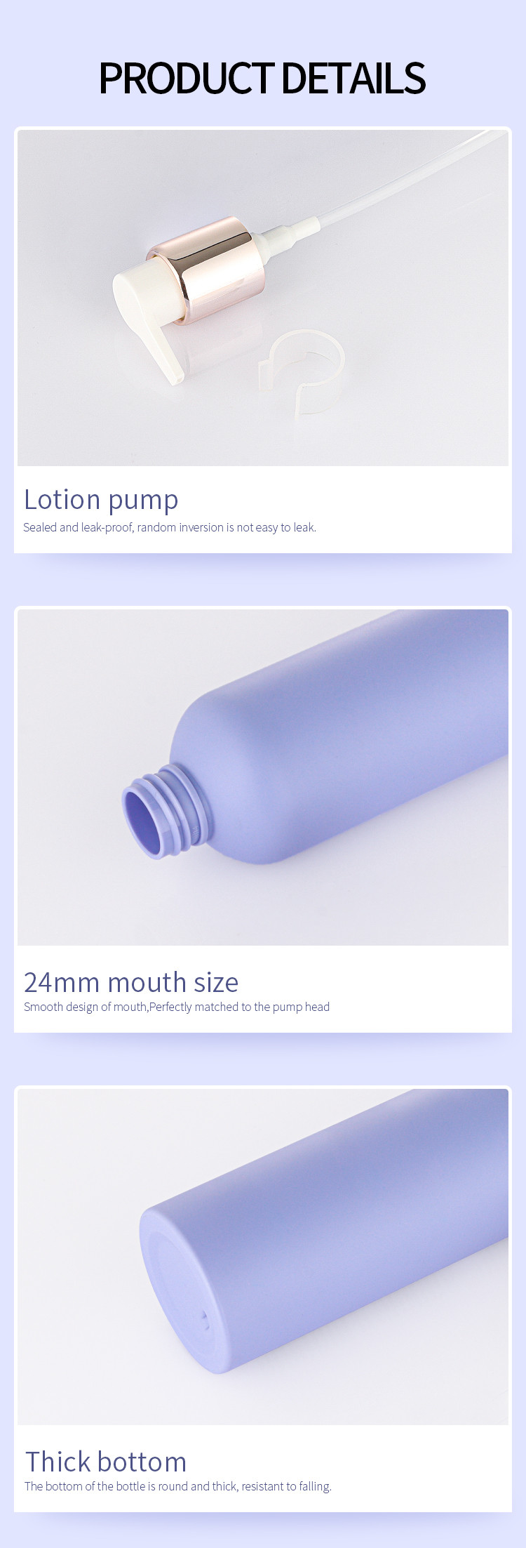 Eco friendly PET 150ml 200ml 250ml 8 oz new style frosted violet body wash lotion shower gel gold pump press bottle