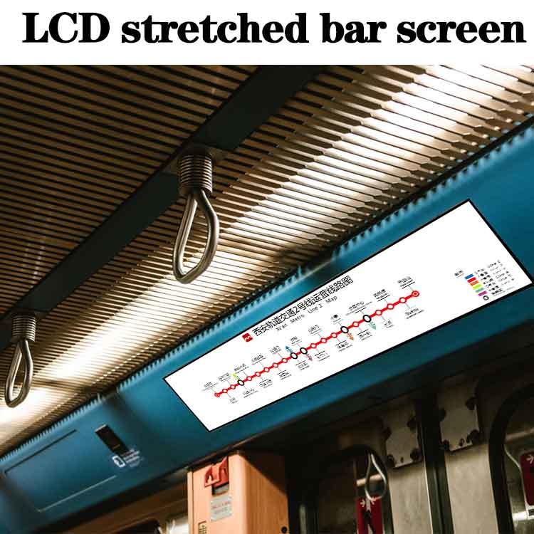 CCC Bar Stretched LCD Display High Brightness Subway Advertising Panel Display Screen