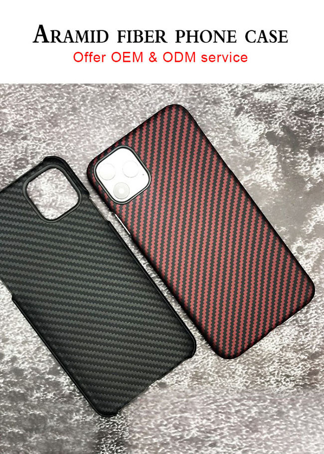 Anti Fingerprint Red Matte Finish Kevlar Aramid Fiber Phone Case For iPhone 11
