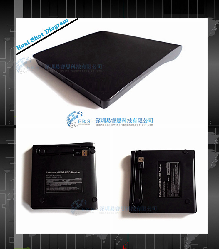 Wholesale USB 3.0 Tray loading Super Slim Portable External DVDRW /CD-RW Burner Drive