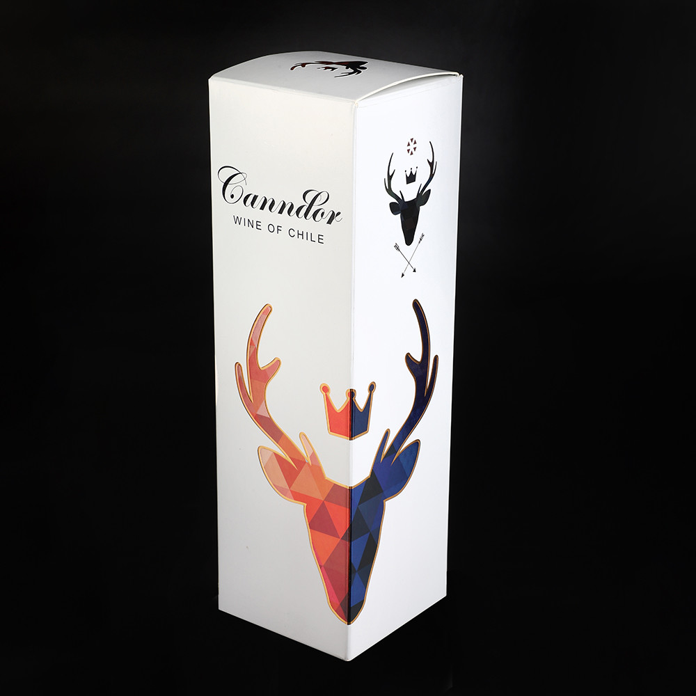 250g Wine Bottle Gift Box Collapsible Artpaper Single Champagne Whisky Alcohol Packaging Box