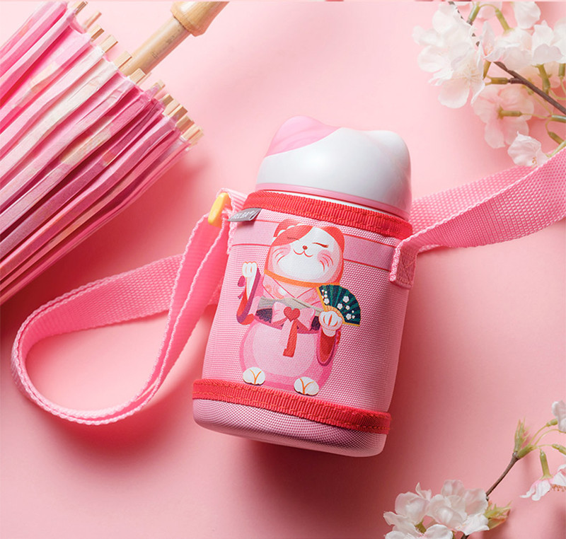 Cartoon Cat Printing Oxford Baby Feeding Milk Bottle Holder