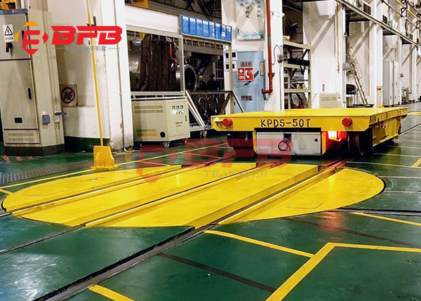 90 Degree Turning Material Handling Solutions Industrial Turntable For Rail Transfer Car