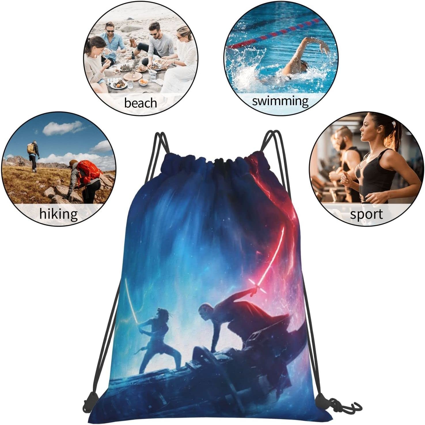 Water Repellent Cinch Drawstring Bags Backpack Bulk Cartoon Shockproof For Men Women Gym