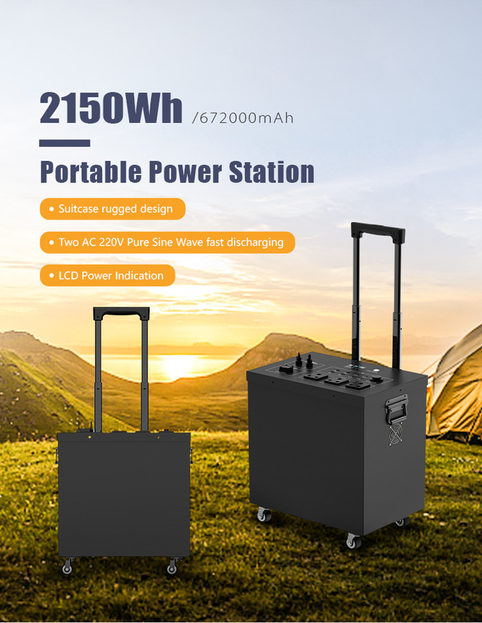 2000w Rechargeable Portable Power Station Lifepo4 Hybrid Backup Battery Power Station