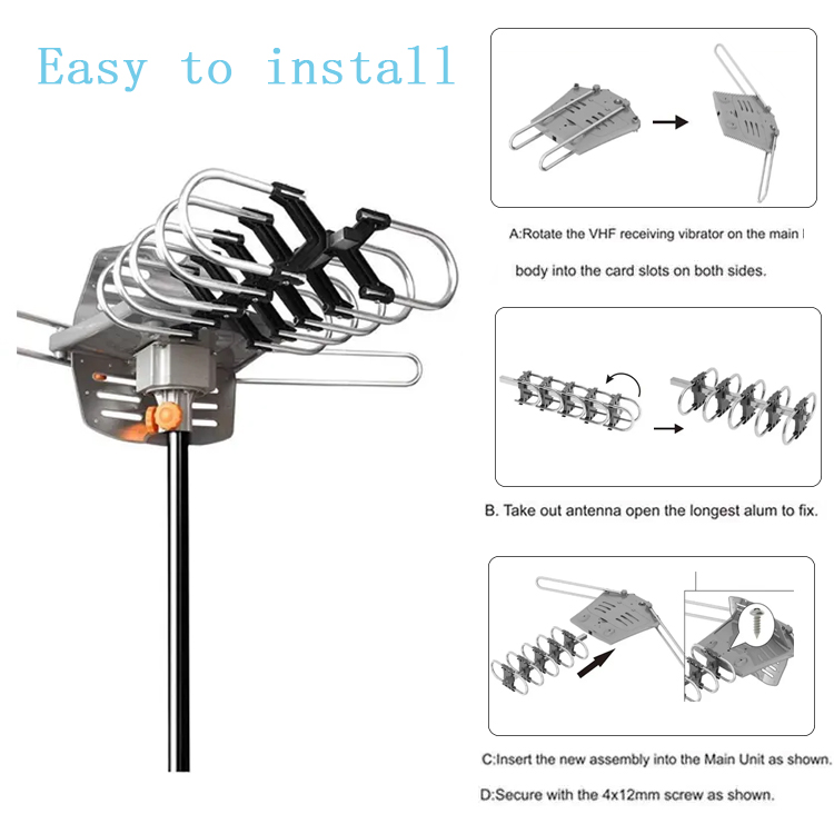 Long Range Digital Outdoor Tv Antenna with 50w Max Input Power F /IEC Customizable Connect Type
