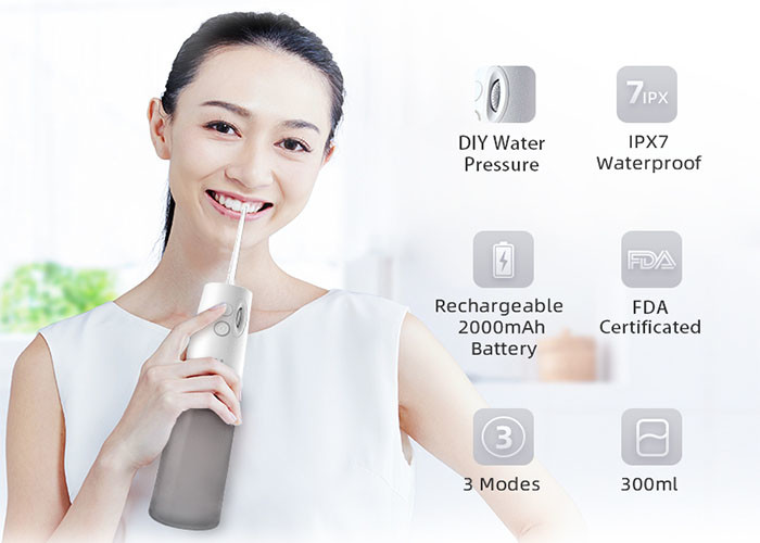 Dental Cordless Water Flosser Professional 2000mAh Battery