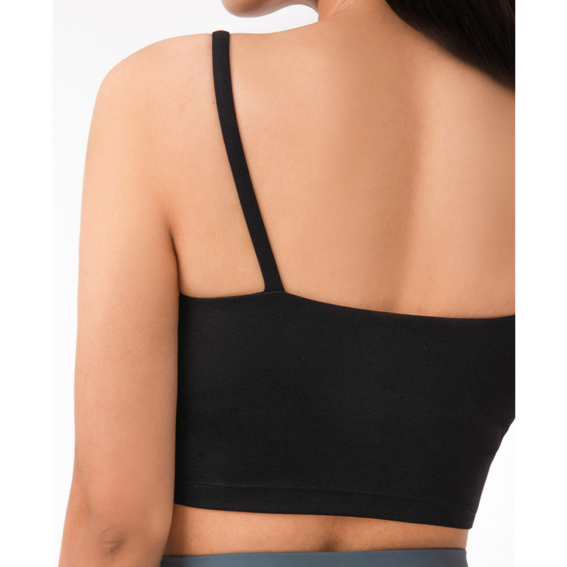 Bright Color Shallow Front Criss Cross Sports Bra Women Nylon Top With Removable Pads