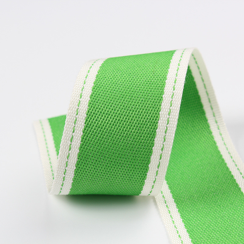 Stitched Edge Polyester Ribbon 6mm-40mm Poly Ribbon Rolls Green Red
