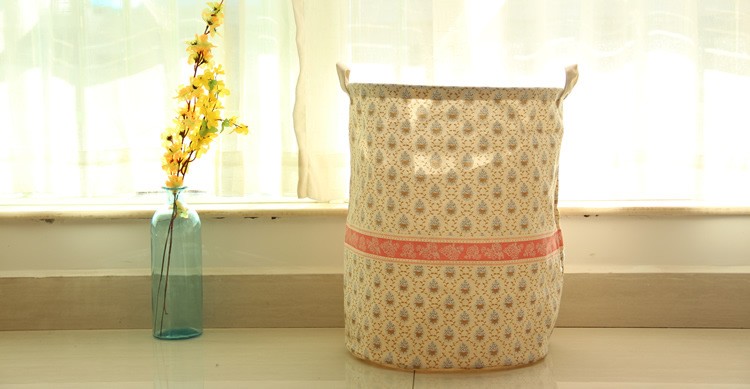 Promotional Waterproof Laundry Basket Foldable Canvas Dirty Clothes Storage Basket