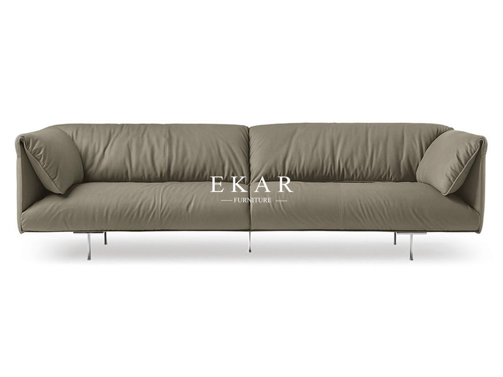 Italy Contemporary Simple Designed Modern Home Living Room Furniture Leather Sofa Set