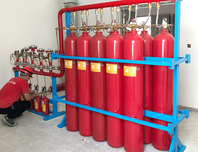 Gas Ig 541 System Fire Extinguisher Agent Bottle Group 90L / 20MPa For Treasure Warehouse