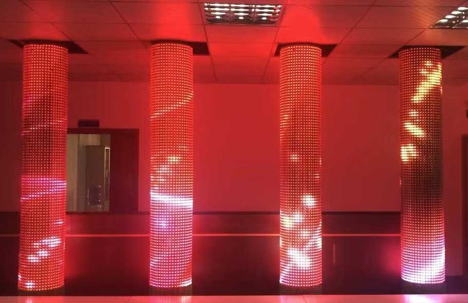 Touchscreen Pixel LED Mesh Screen Creative Customized IP65 for Video Wall