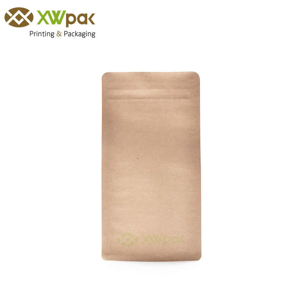 250g Brown Kraft Paper Packaging Bags With Valve Stand Up Pouch Food Packaging