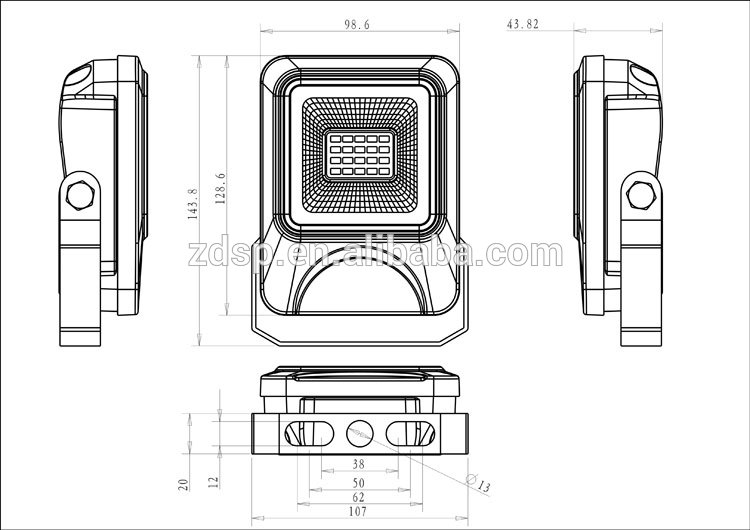 CESP CE ROHS CA FC EMC IP66 listed 10W flood light Professional manufacturer