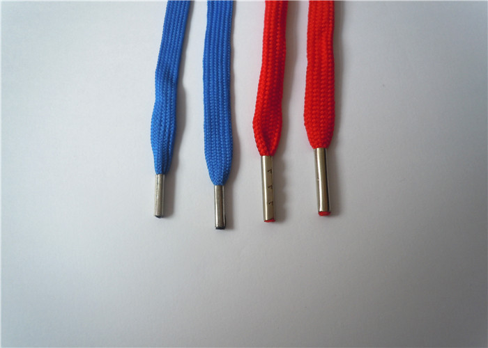 Polyster Thin Flat Shoe Laces Plastic Tip Washable With No Slip