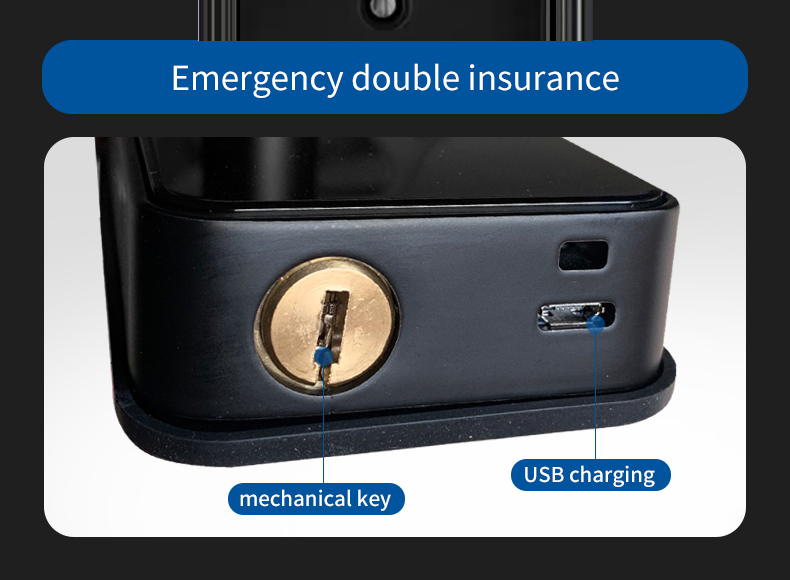 CE RoHS Biometric Fingerprint Door Lock Works With Password IC Card Key Smart APP