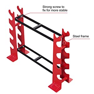 Galvanized 5 Tier Dumbbell Rack Stand for Home Gym Weight Training Powder Coated