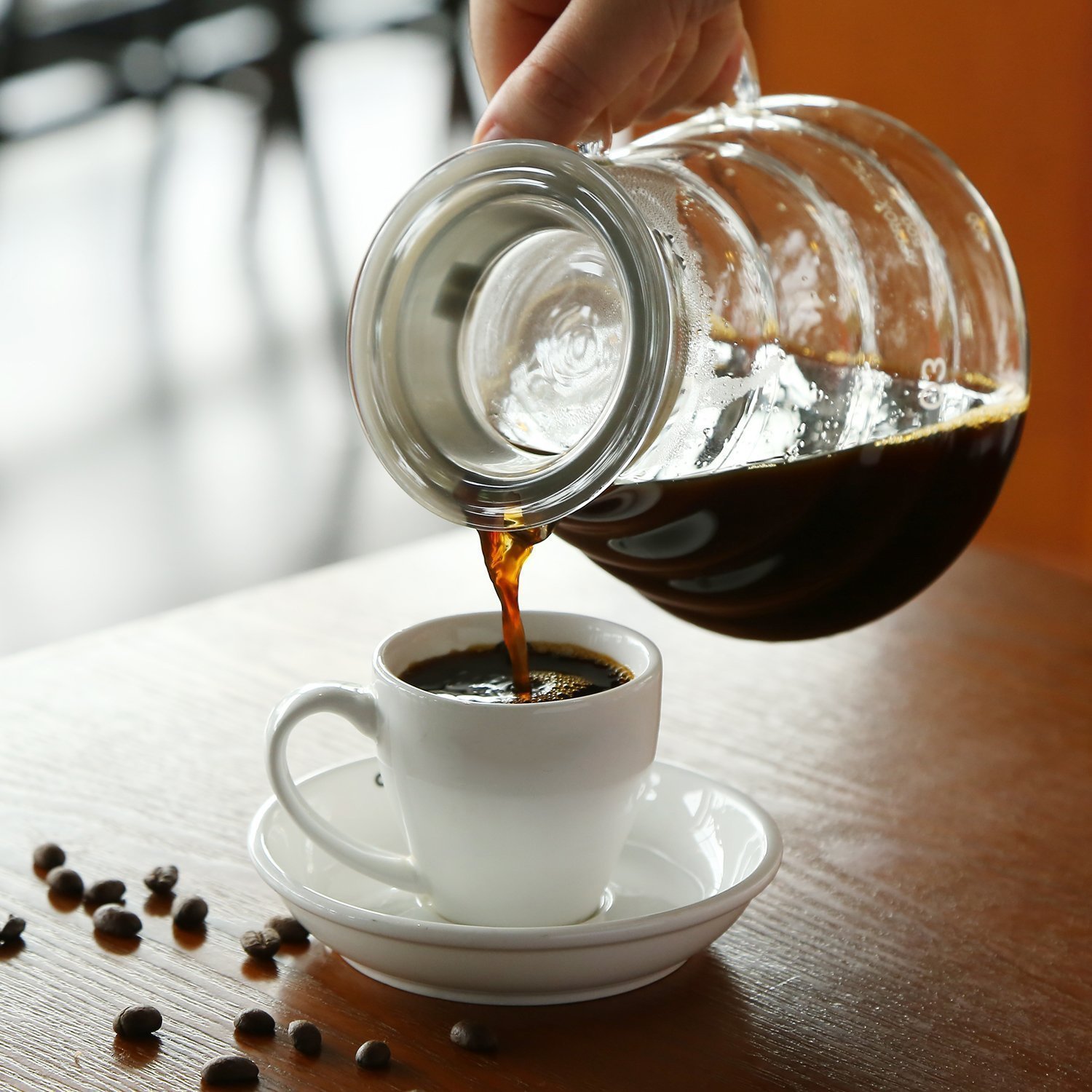 Popular Glass Pour Over Coffee Maker Coffee Server Kettle 11.5 X 8.5 X 12 Cm
