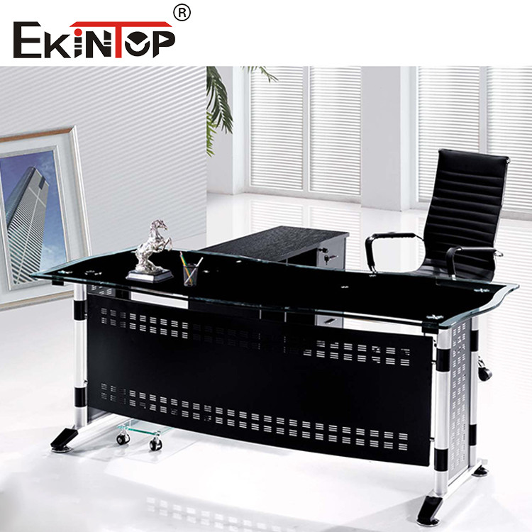 black glass computer desk