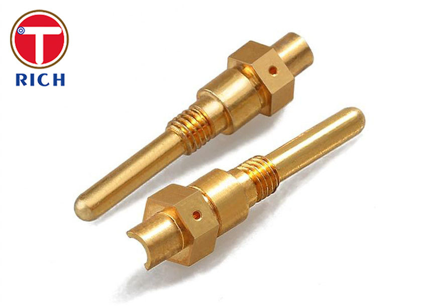 OEM CNC Brass Parts For Copper Fiber Optic AC / DC Pin Metal Processing