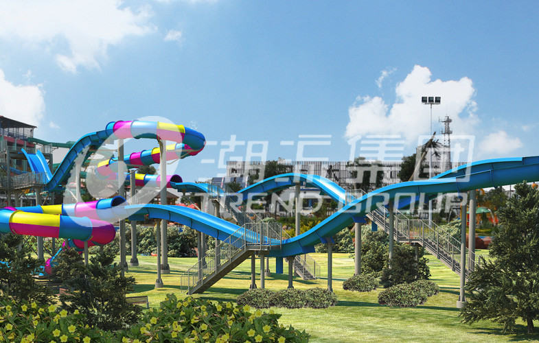 Commercial Fiberglass Adult Waterslide in Adventure Waterpark